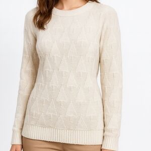 Lands’ End Drifter Textured Cream Sweater – Size M